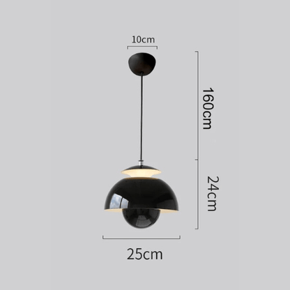 Scandinavian Flower Bud LED Pendant Light – Modern Nordic Hanging Lamp in Black, White, Green or Orange for Kitchen & Dining