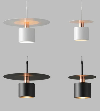 JET Modern Minimalist Pendant Light – Cylinder & Floating Disc Matte Metal Hanging Lamp for Kitchen Island, Dining & Bedroom