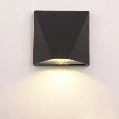 Modern Black 5W LED Outdoor Wall Light – IP65 Waterproof Aluminum Geometric Sconce, Warm or Cool White, Indoor & Outdoor