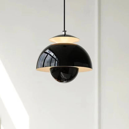 Scandinavian Flower Bud LED Pendant Light – Modern Nordic Hanging Lamp in Black, White, Green or Orange for Kitchen & Dining