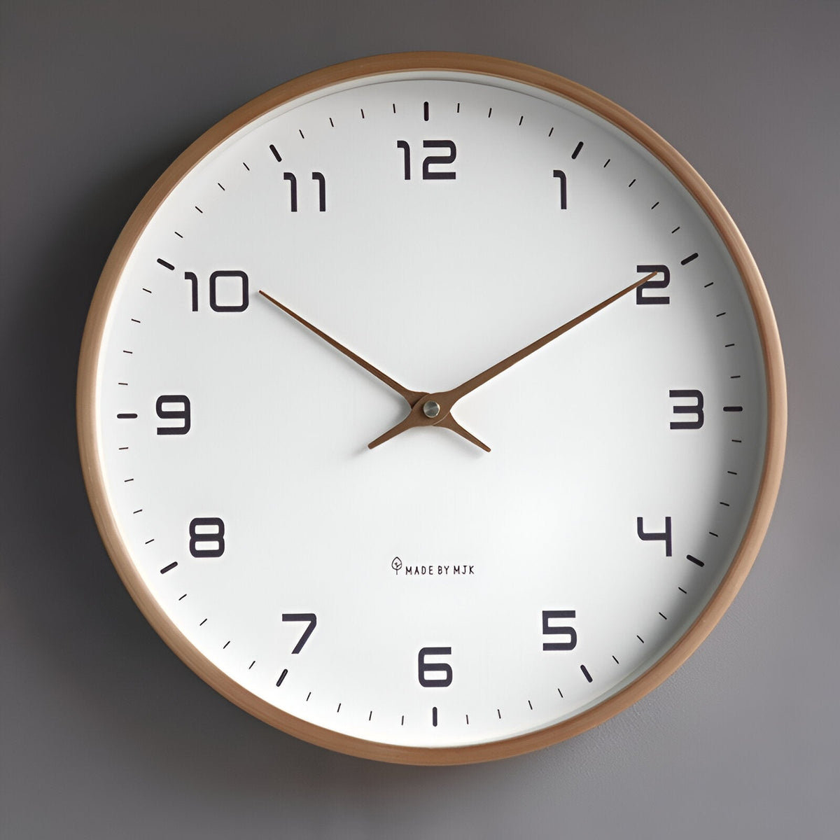 Nordic Wooden Wall Clock – Silent Non-Ticking Quartz, Minimalist Scandinavian Round Clock for Living Room