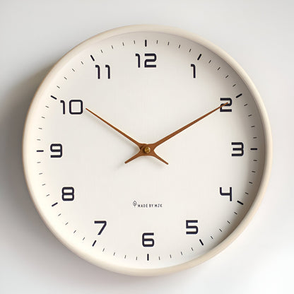Nordic Wooden Wall Clock – Silent Non-Ticking Quartz, Minimalist Scandinavian Round Clock for Living Room