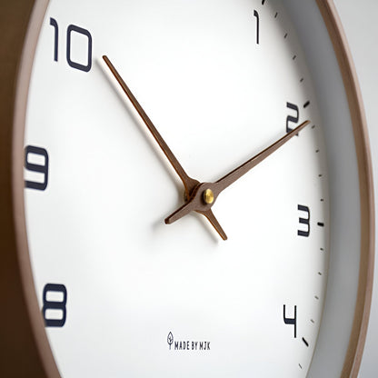 Nordic Wooden Wall Clock – Silent Non-Ticking Quartz, Minimalist Scandinavian Round Clock for Living Room