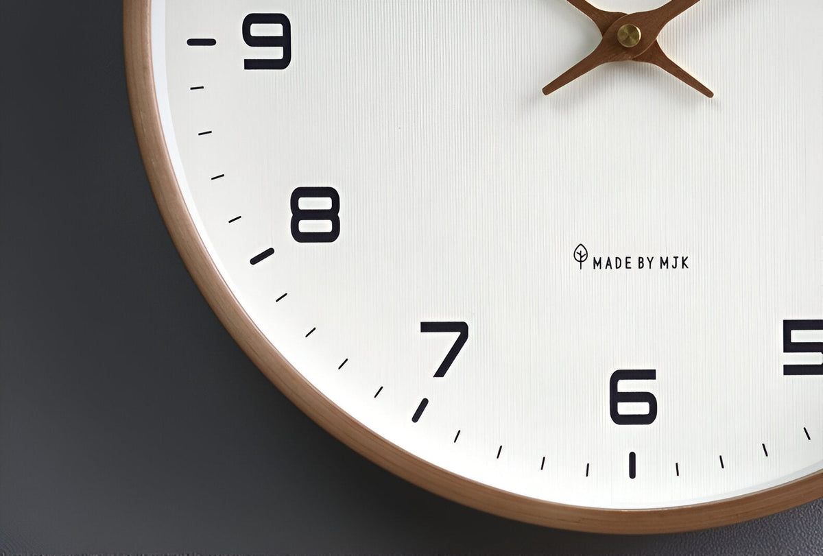 Nordic Wooden Wall Clock – Silent Non-Ticking Quartz, Minimalist Scandinavian Round Clock for Living Room