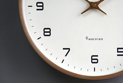 Nordic Wooden Wall Clock – Silent Non-Ticking Quartz, Minimalist Scandinavian Round Clock for Living Room