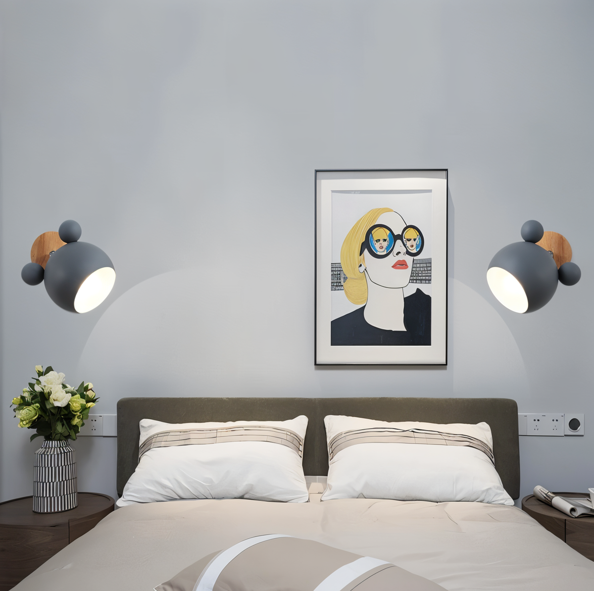 FlashMouse Playful Wall Lamp – Cute Mouse-Inspired Adjustable Wall Sconce for Kids Room, Bedroom & Hallway in 6 Colors