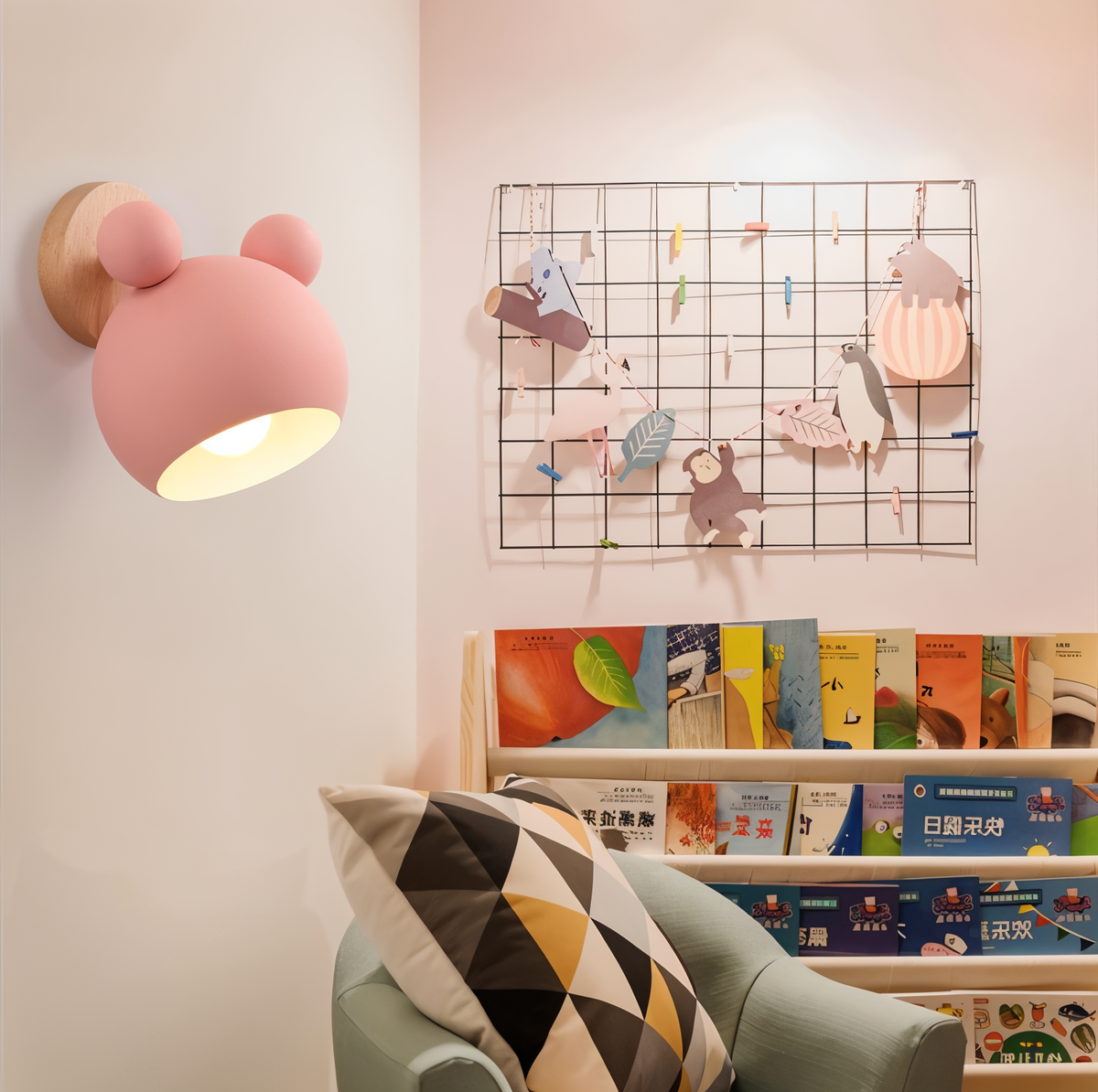 FlashMouse Playful Wall Lamp – Cute Mouse-Inspired Adjustable Wall Sconce for Kids Room, Bedroom & Hallway in 6 Colors