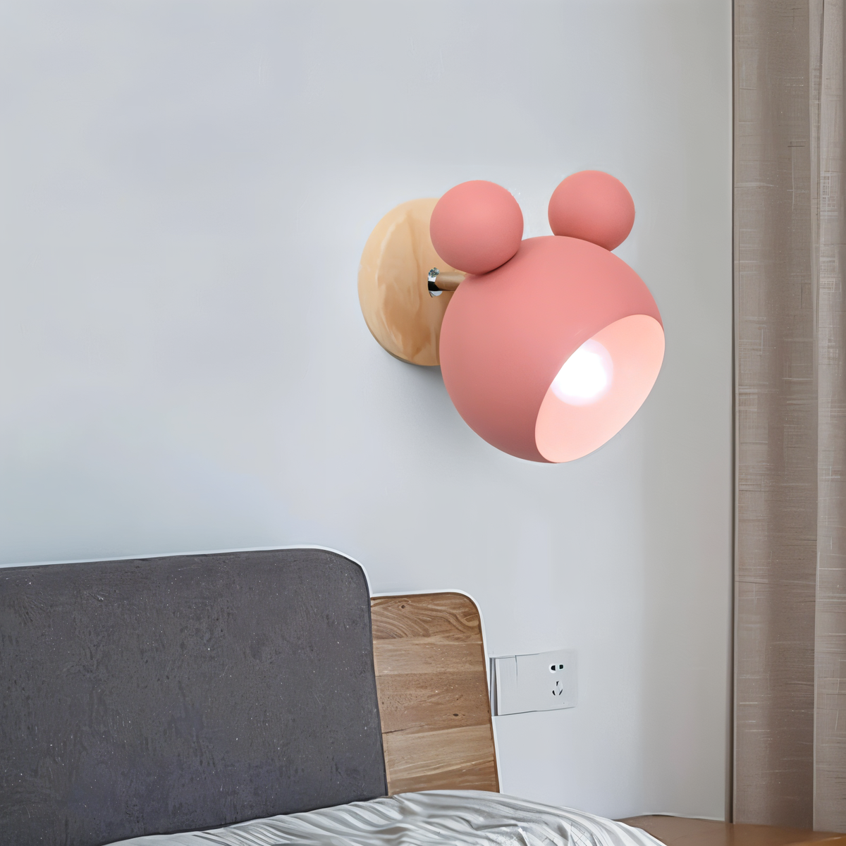FlashMouse Playful Wall Lamp – Cute Mouse-Inspired Adjustable Wall Sconce for Kids Room, Bedroom & Hallway in 6 Colors