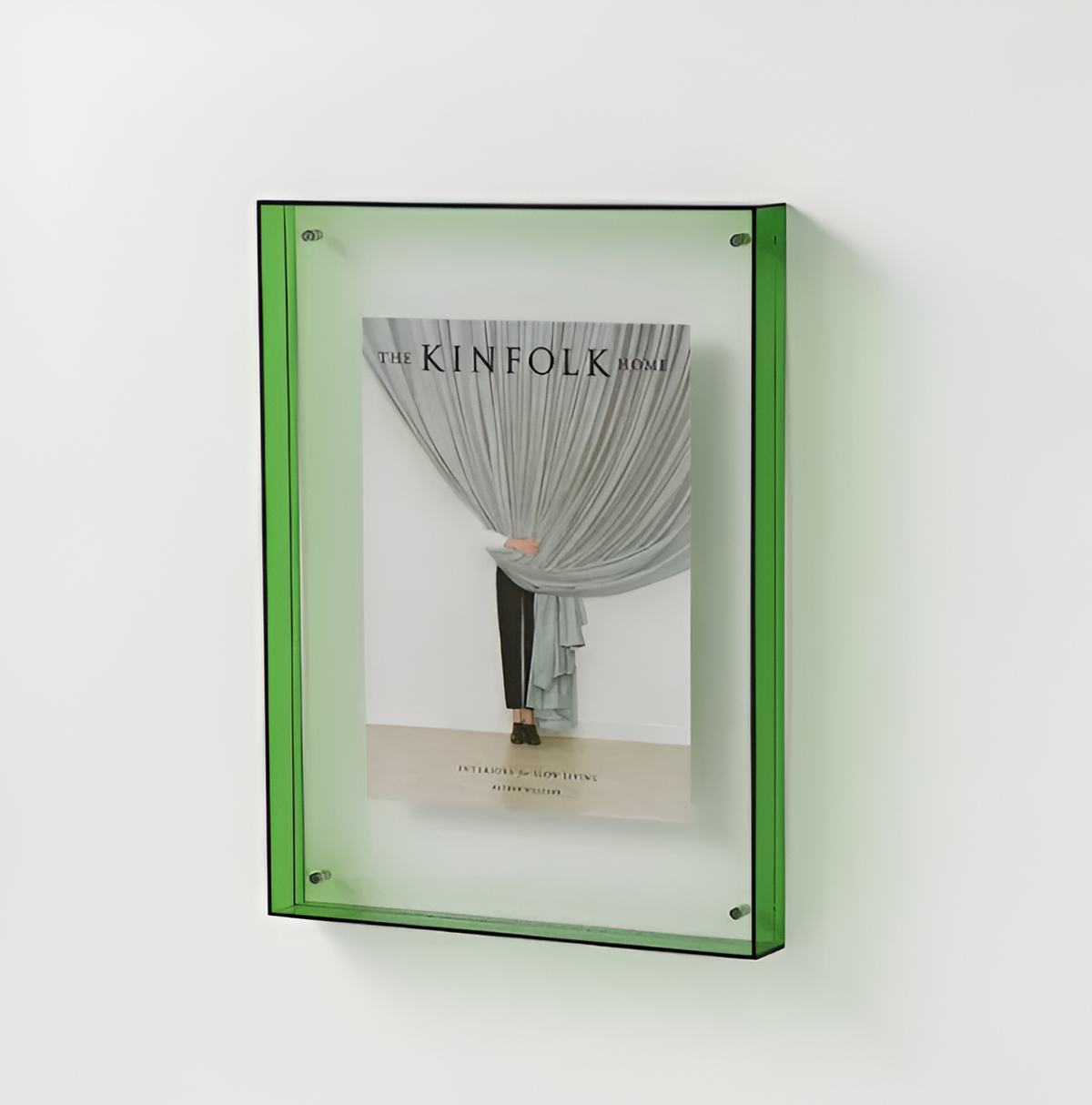 Seravina Floating Acrylic Photo Frame – Modern Frameless Clear Picture Display Stand, 4 Sizes & 9 Colors for Desk & Shelf