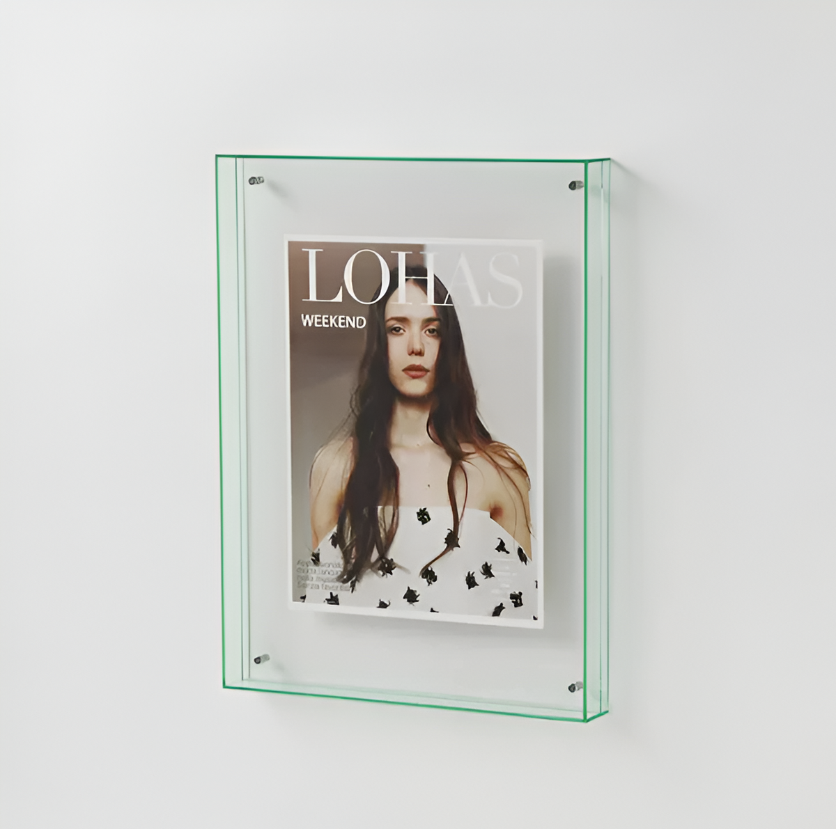 Seravina Floating Acrylic Photo Frame – Modern Frameless Clear Picture Display Stand, 4 Sizes & 9 Colors for Desk & Shelf