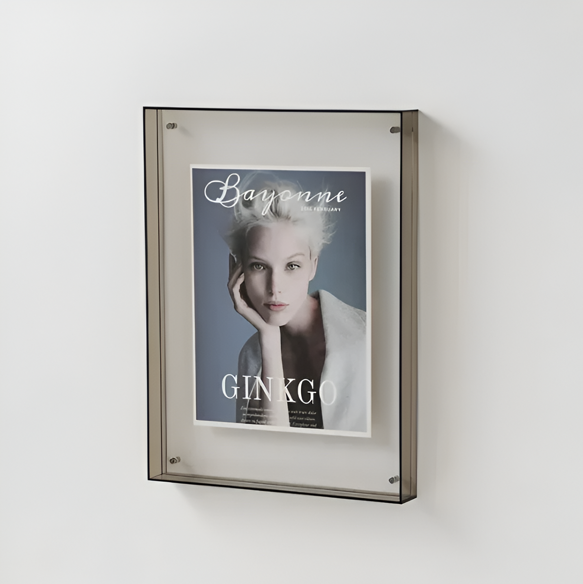 Seravina Floating Acrylic Photo Frame – Modern Frameless Clear Picture Display Stand, 4 Sizes & 9 Colors for Desk & Shelf