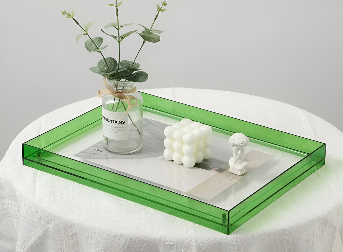 Seravina Floating Acrylic Photo Frame – Modern Frameless Clear Picture Display Stand, 4 Sizes & 9 Colors for Desk & Shelf