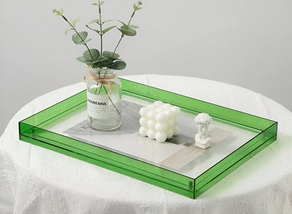 Seravina Floating Acrylic Photo Frame – Modern Frameless Clear Picture Display Stand, 4 Sizes & 9 Colors for Desk & Shelf