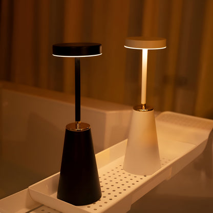 Sleek Wireless Rechargeable Table Lamp – Cordless 4000mAh LED Lamp with 7-16 Hour Battery, Gold Accents in Black or White