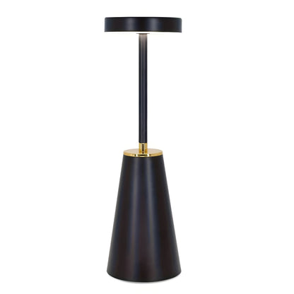 Sleek Wireless Rechargeable Table Lamp – Cordless 4000mAh LED Lamp with 7-16 Hour Battery, Gold Accents in Black or White