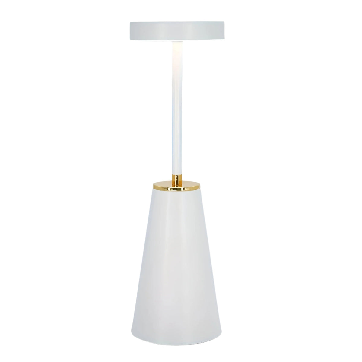 Sleek Wireless Rechargeable Table Lamp – Cordless 4000mAh LED Lamp with 7-16 Hour Battery, Gold Accents in Black or White