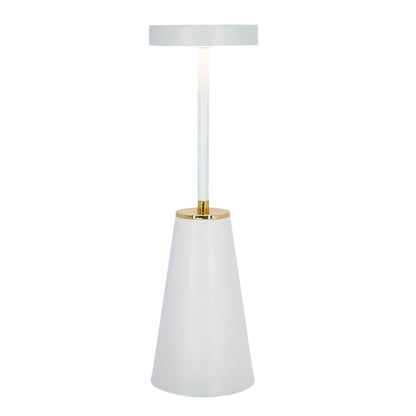 Sleek Wireless Rechargeable Table Lamp – Cordless 4000mAh LED Lamp with 7-16 Hour Battery, Gold Accents in Black or White