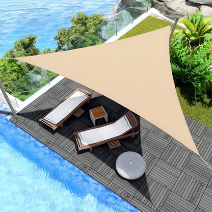 TriBlocker Waterproof UV-Resistant Triangle Shade Sail – UPF Polyester Sun Shade Canopy for Patio, Backyard & Pool, 3 Sizes