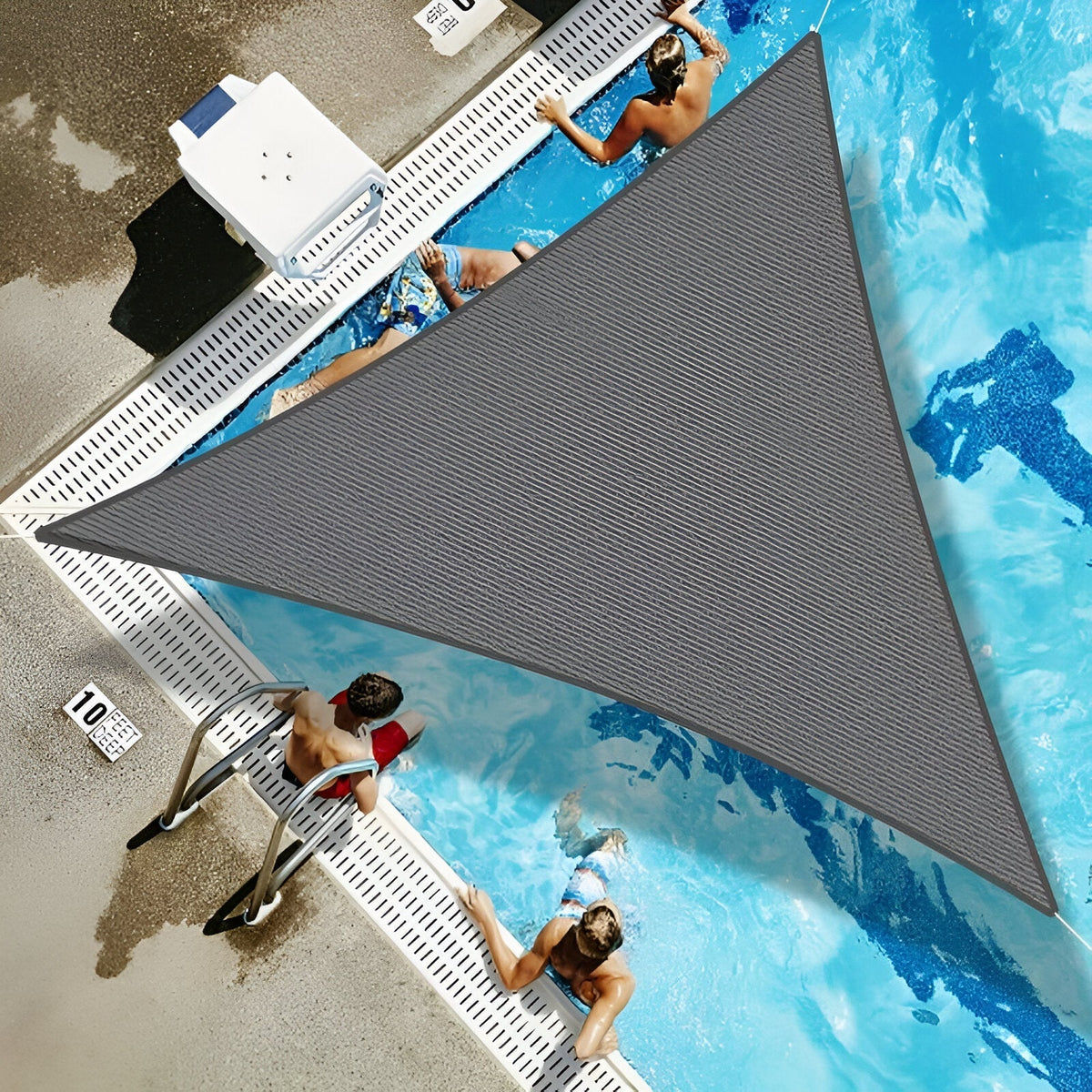 TriBlocker Waterproof UV-Resistant Triangle Shade Sail – UPF Polyester Sun Shade Canopy for Patio, Backyard & Pool, 3 Sizes