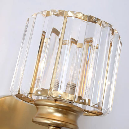 Modern Crystal Glass & Iron Wall Sconce – Round or Square Luxury Wall Light in Black or Gold, 15 x 24 cm, Bedroom & Hallway