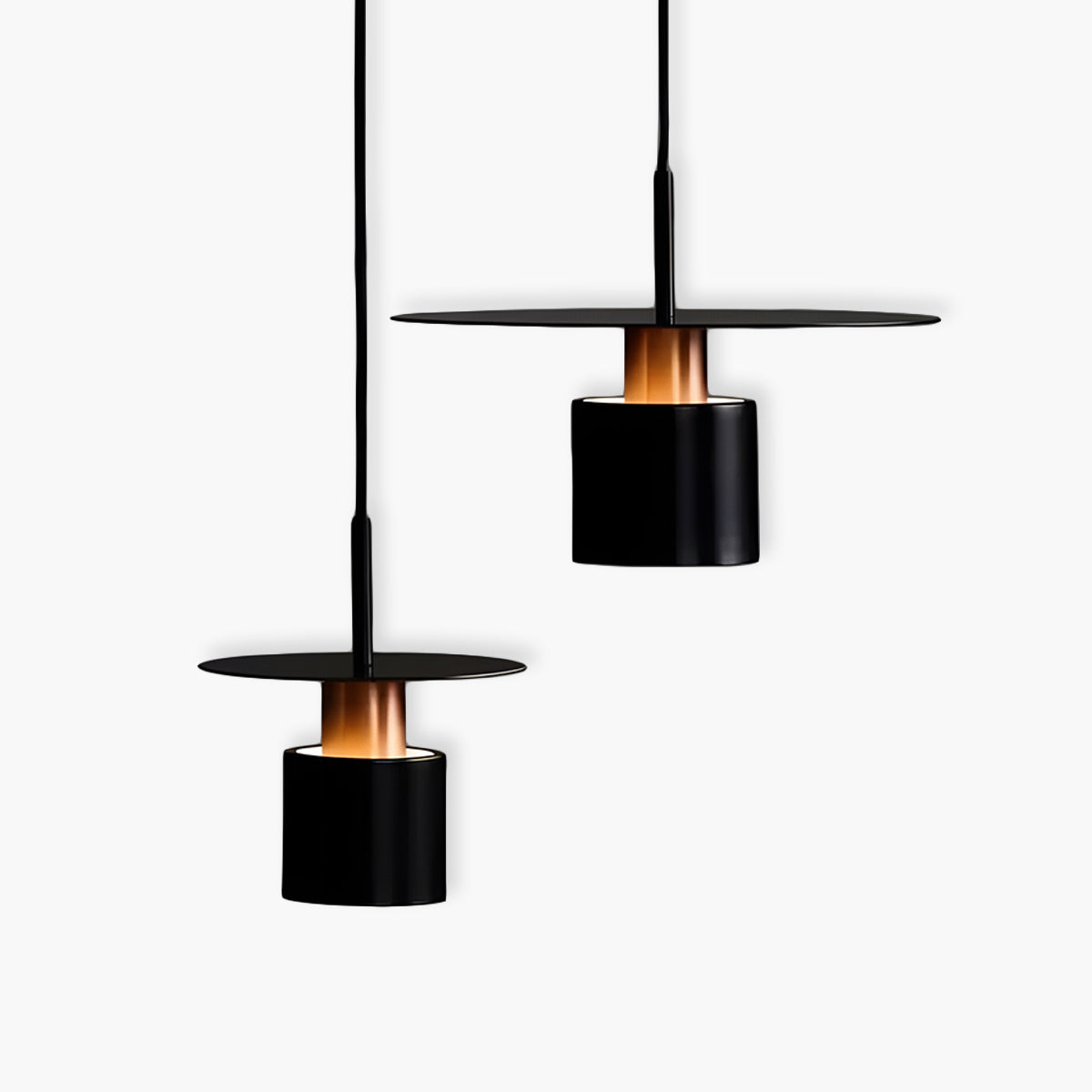 JET Modern Minimalist Pendant Light – Cylinder & Floating Disc Matte Metal Hanging Lamp for Kitchen Island, Dining & Bedroom