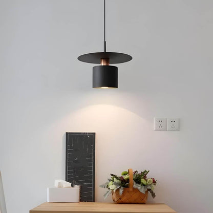 JET Modern Minimalist Pendant Light – Cylinder & Floating Disc Matte Metal Hanging Lamp for Kitchen Island, Dining & Bedroom