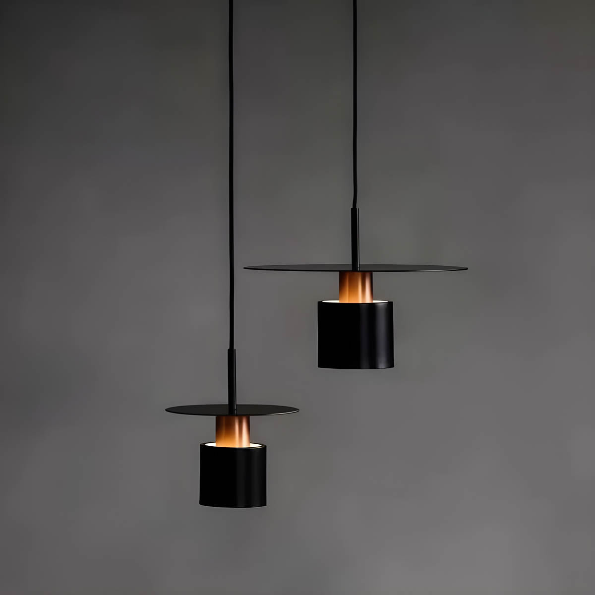 JET Modern Minimalist Pendant Light – Cylinder & Floating Disc Matte Metal Hanging Lamp for Kitchen Island, Dining & Bedroom