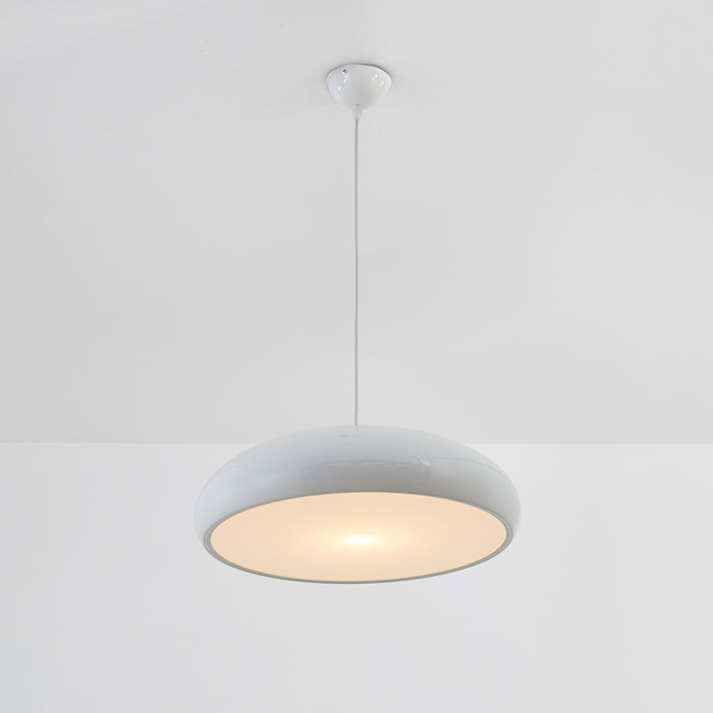Lira Art Deco Metal Dome Pendant Light – Dimmable Modern Hanging Lamp in Orange, Black, White or Wine Red, 35 or 45 cm