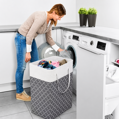 Lauva 75L Waterproof Foldable Laundry Hamper – Large Fabric Clothes Basket with Sturdy Handles for Laundry, Toys & Storage