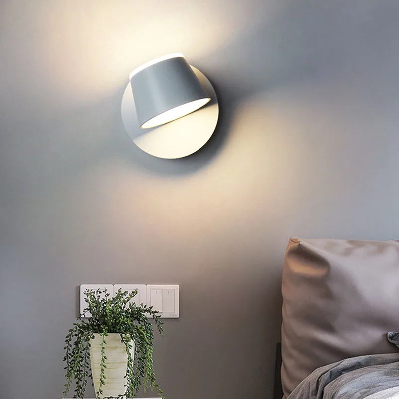 BrightGlow Rotatable LED Wall Lamp – Adjustable Modern Wall Sconce for Bedside Reading, Hallway & Study, Warm or Cool White