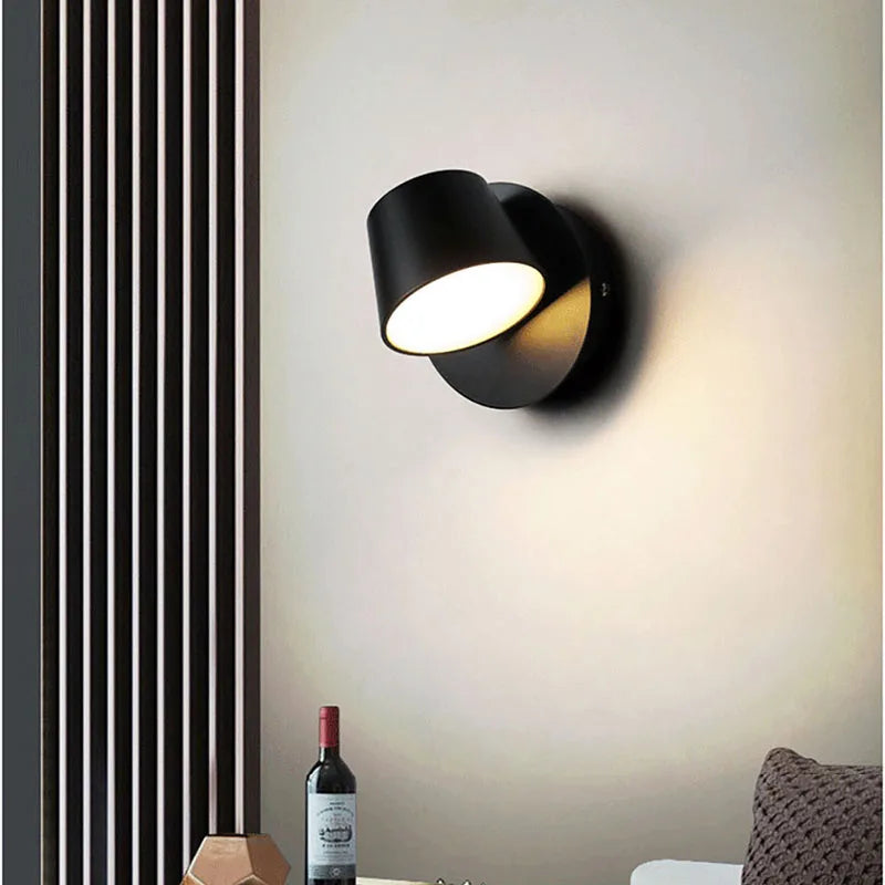 BrightGlow Rotatable LED Wall Lamp – Adjustable Modern Wall Sconce for Bedside Reading, Hallway & Study, Warm or Cool White