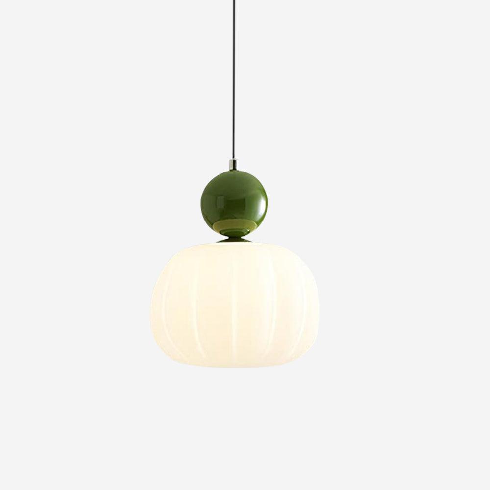 Yedra Organic Pumpkin Pendant Lamp – Round Acrylic Hanging Light with Soft Warm Glow for Dining Room, Bedroom & Kitchen