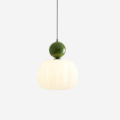 Yedra Organic Pumpkin Pendant Lamp – Round Acrylic Hanging Light with Soft Warm Glow for Dining Room, Bedroom & Kitchen