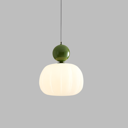 Yedra Organic Pumpkin Pendant Lamp – Round Acrylic Hanging Light with Soft Warm Glow for Dining Room, Bedroom & Kitchen