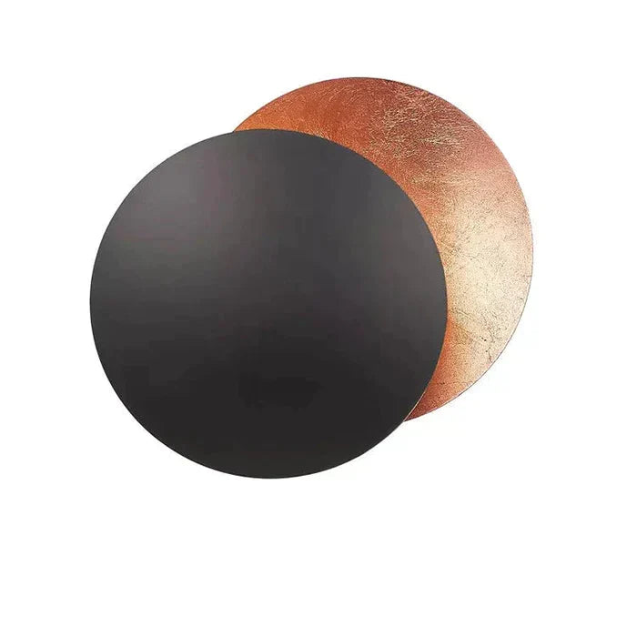 Lunaris Eclipse LED Wall Light – Celestial Overlapping Disc Wall Sconce in Gold or Copper Finishes, 20 or 25 cm