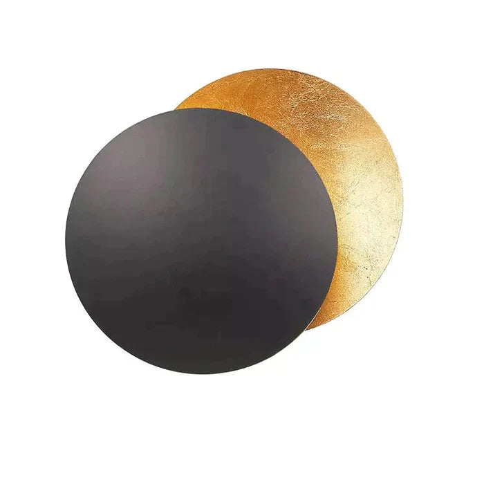 Lunaris Eclipse LED Wall Light – Celestial Overlapping Disc Wall Sconce in Gold or Copper Finishes, 20 or 25 cm