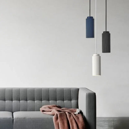 NordicGlow Fluted LED Pendant Light – Scandinavian Colorful Hanging Lamp, Warm or Cool White for Kitchen Island & Dining
