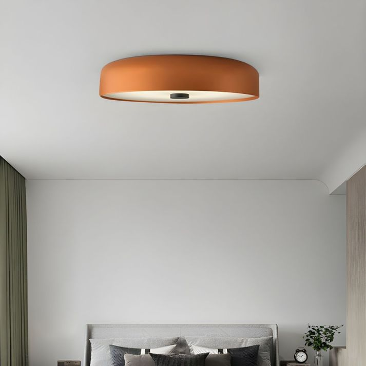 Nordic Retro LED Ceiling Light – Minimalist Flush Mount Fixture with 3-Color Switch, Modern Lamp for Bedroom & Living Room