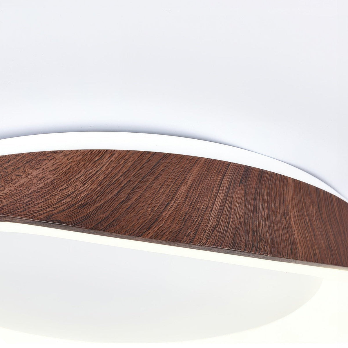 Nordic Wood-Grain LED Ceiling Light – Artistic Curved Flush Mount, 40 or 50 cm, Energy-Saving 23W/29W for Living Room