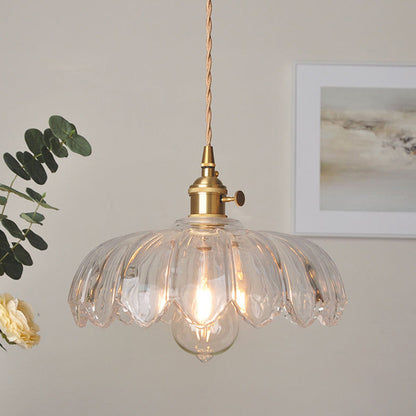 Vintage Flower Glass Pendant Light – Colorful Floral Hanging Lamp for Kitchen Island, Dining Room & Bedroom