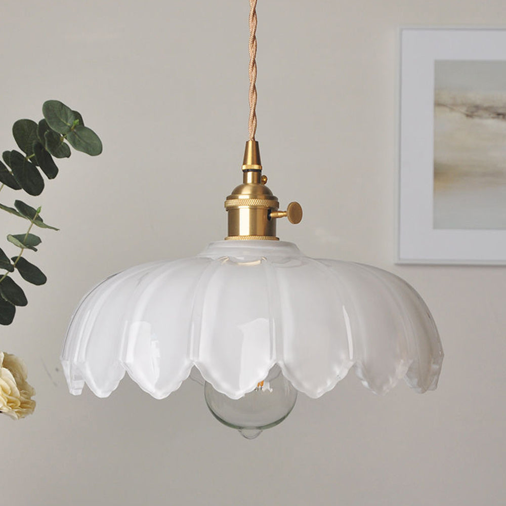 Vintage Flower Glass Pendant Light – Colorful Floral Hanging Lamp for Kitchen Island, Dining Room & Bedroom