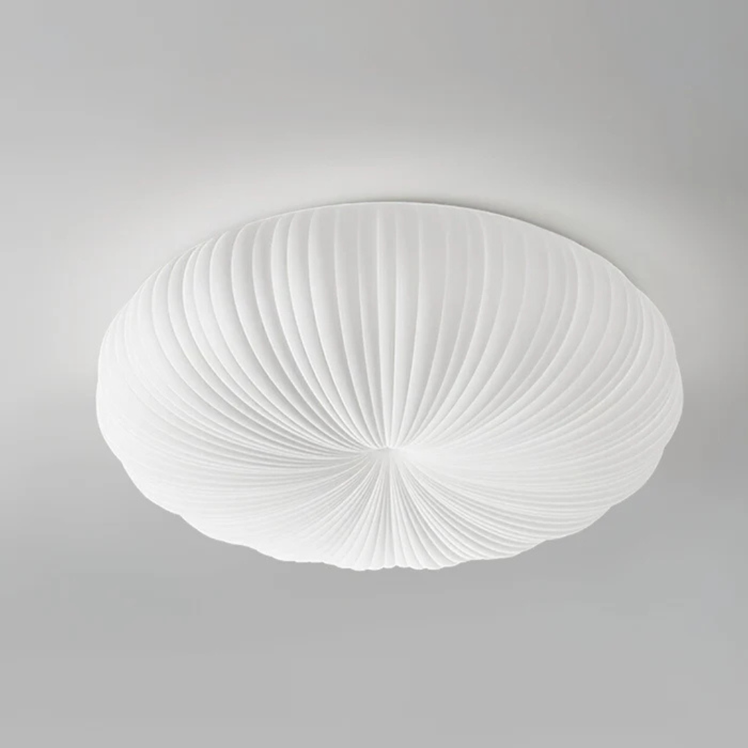 Olara Pleated Acrylic LED Ceiling Light – Modern Sculptural Flush Mount, Glare-Free Light for Bedroom, Living Room & Hallway