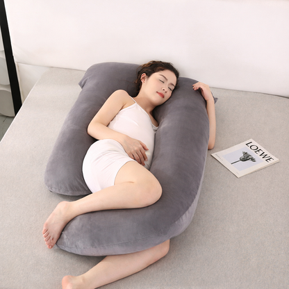 U-Shaped Pregnancy Body Pillow – Full Body Support Sleeping Cushion for Side Sleepers, Nursing & Lounging