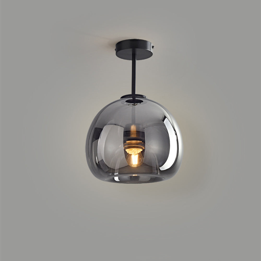 Vintage Amber Bubble Glass Ceiling Light – Retro Mid-Century Semi-Flush Lamp in Gold or Black for Hallway, Bedroom & Dining