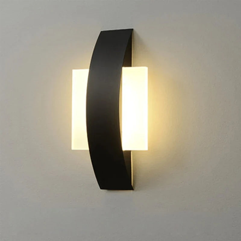 Modern Acrylic Sphere Wall Lamp – Minimalist Nordic Geometric Iron Panel LED Sconce, Round or Square, Warm or White Light