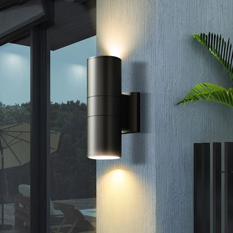 Modern Outdoor Up & Down LED Wall Sconce – IP65 Waterproof Aluminum Facade Light, 6W to 36W, Grey or Black, Warm or Cool White