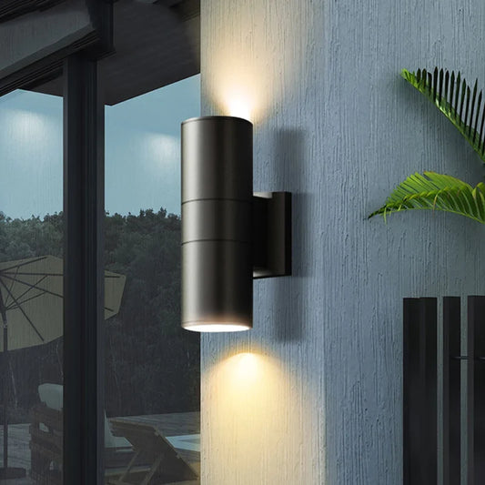 Modern Outdoor Up & Down LED Wall Sconce – IP65 Waterproof Aluminum Facade Light, 6W to 36W, Grey or Black, Warm or Cool White