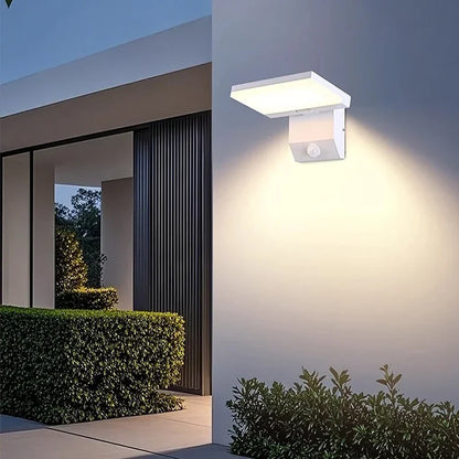 LumiFold Outdoor LED Wall Light – IP65 Waterproof 18W Foldable Security Light with Optional PIR Motion Sensor, Black or White