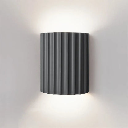Nordic Modern Resin Wall Lamp – Ribbed Up & Down Wall Sconce, Sculptural Indoor Wall Light for Bedroom & Living Room