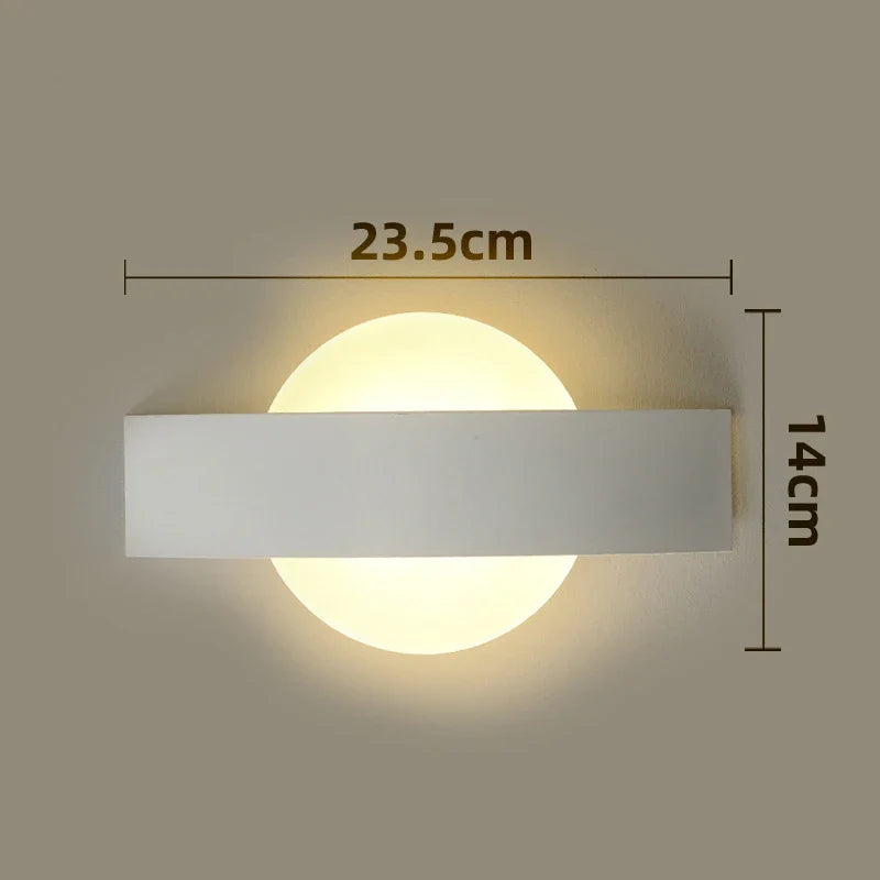 Modern Acrylic Sphere Wall Lamp – Minimalist Nordic Geometric Iron Panel LED Sconce, Round or Square, Warm or White Light